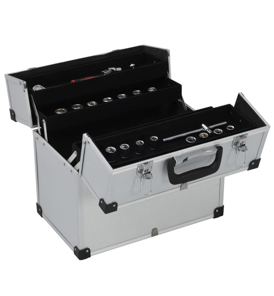 Boîte à outils 38x22,5x34 cm Argenté Aluminium