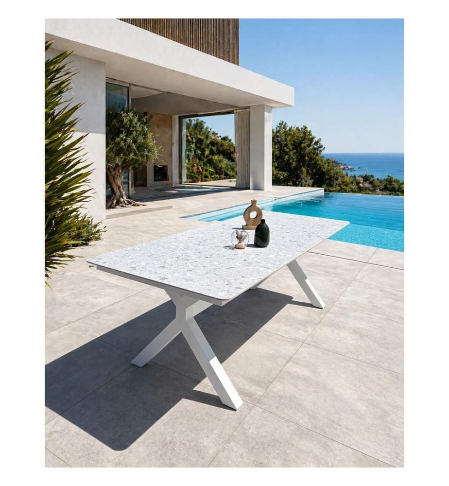 Gartentisch Abella 220 x 90 cm - Weiss