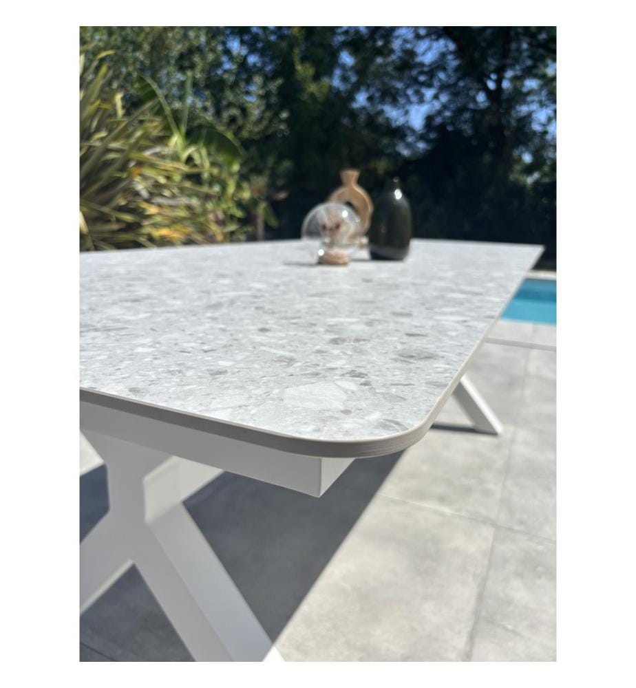 Gartentisch Abella 220 x 90 cm - Weiss