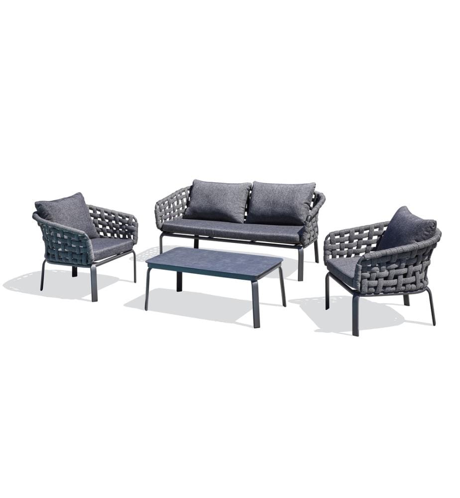 Salon Bas de Jardin Camargue 4 Places - Gris Anthracite