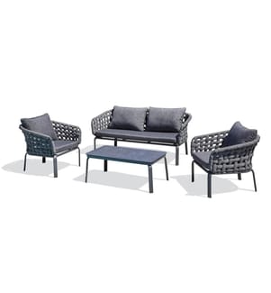 Salon Bas de Jardin Camargue 4 posti - Grigio antracite