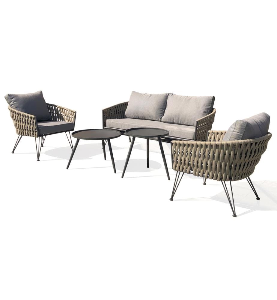 Salon Bas de Jardin Capri 4 posti - Grigio antracite