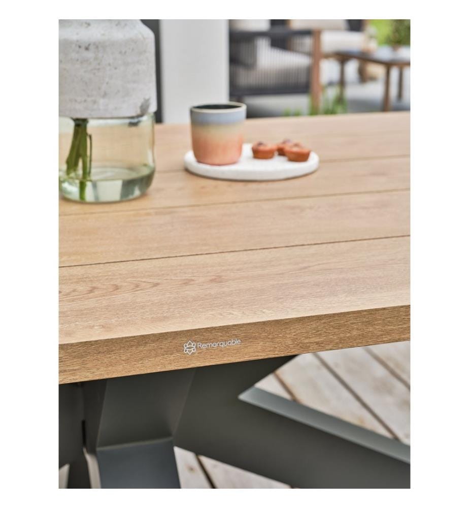 Table de Jardin Kelia 220 x 102 cm - Gris Anthracite