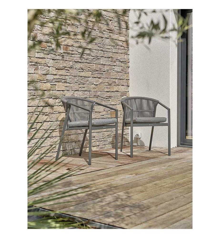 Gambi Gartensessel 2er-Set - Anthrazitgrau