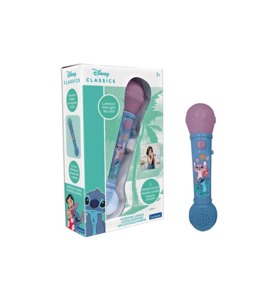 Lexibook - Disney Stitch Mikrofon mit Melodien, Licht und Soundeffekte
