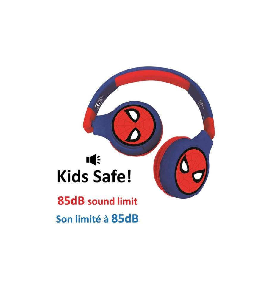 Lexibook - Casque pour enfants Spider-Man Bluetooth 2 en 1