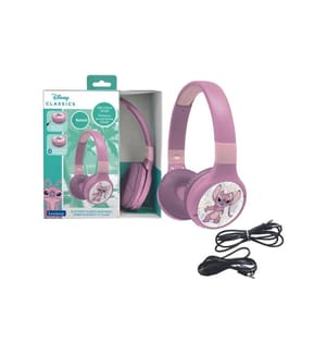 Lexibook - Disney Stitch Angel 2in1 Bluetooth-Kopfhörer Rosa