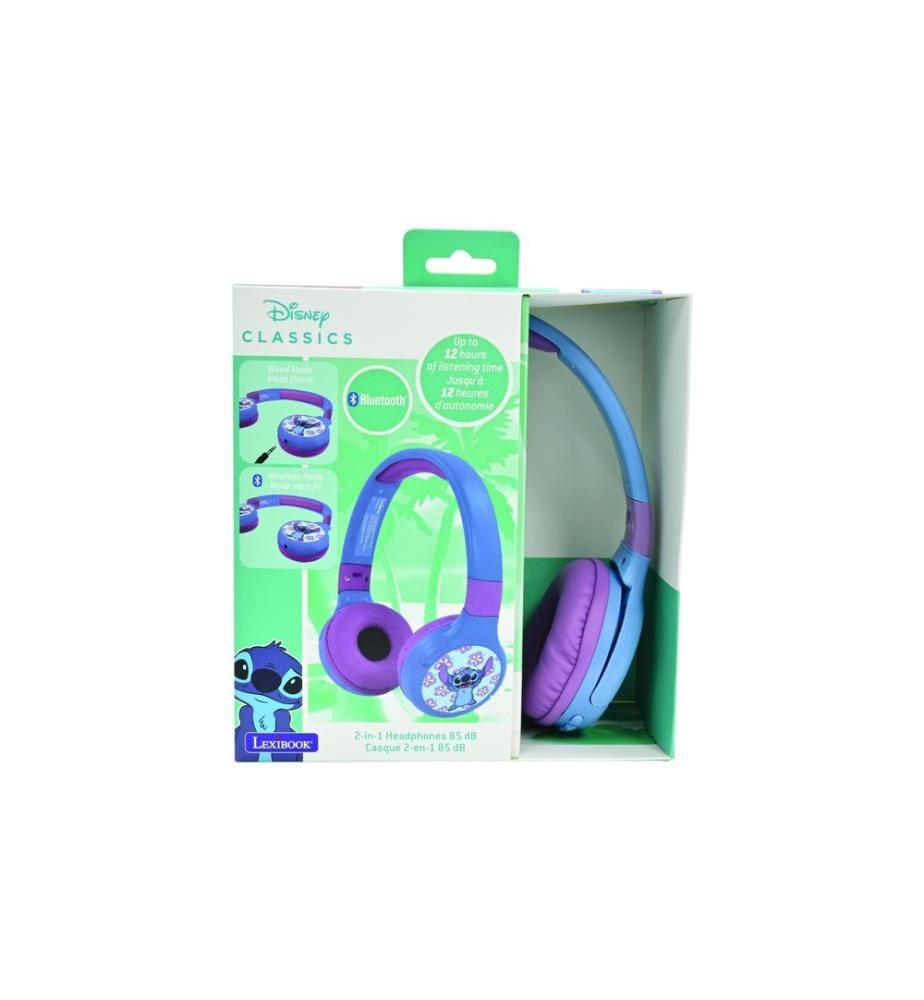 Lexibook - 2-in-1-Bluetooth/Kabel-Kopfhörer Stitch Blau