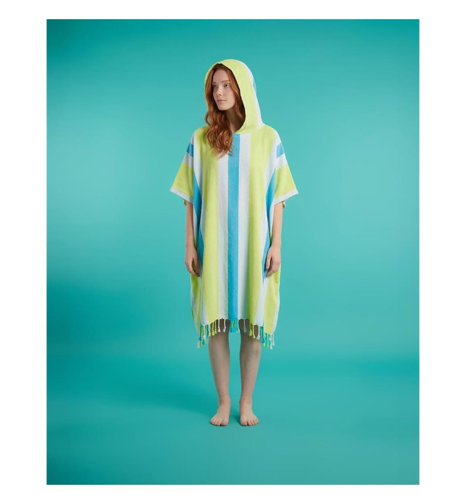Damen Poncho "Towel To Go Coral Coast" (mit Geschenkbox) 100x180 cm - Green / Blue