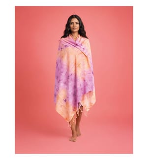 Strandtuch "Tie Dye" 100 x 180 cm - Violett und Orange