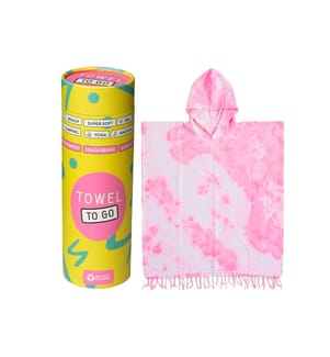 Poncho "Towel To Go Laguna Neon Tie Dye" (mit Geschenkbox) 100x180 cm - Pink