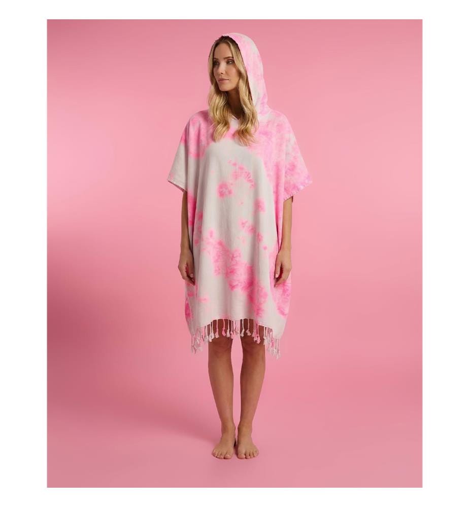 Poncho "Towel To Go Laguna Neon Tie Dye" (mit Geschenkbox) 100x180 cm - Pink