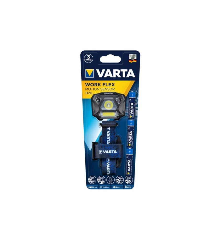 VARTA - Lampe frontale Work Flex Motion Sensor H20 Noir