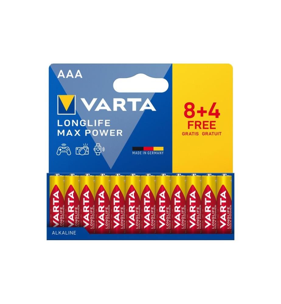 VARTA - Pile Longlife Max Power AAA , 12 Pièce/s