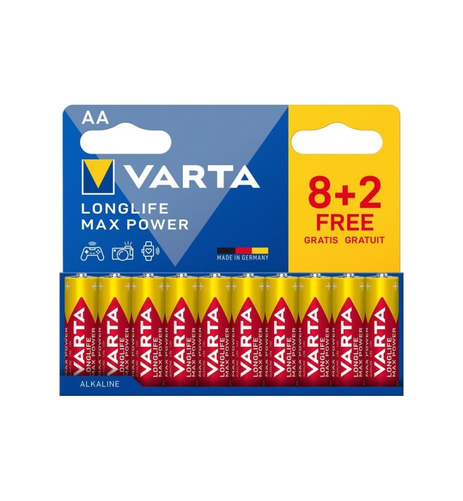 VARTA - Pile Longlife Max Power AA , 10 Pièce/s