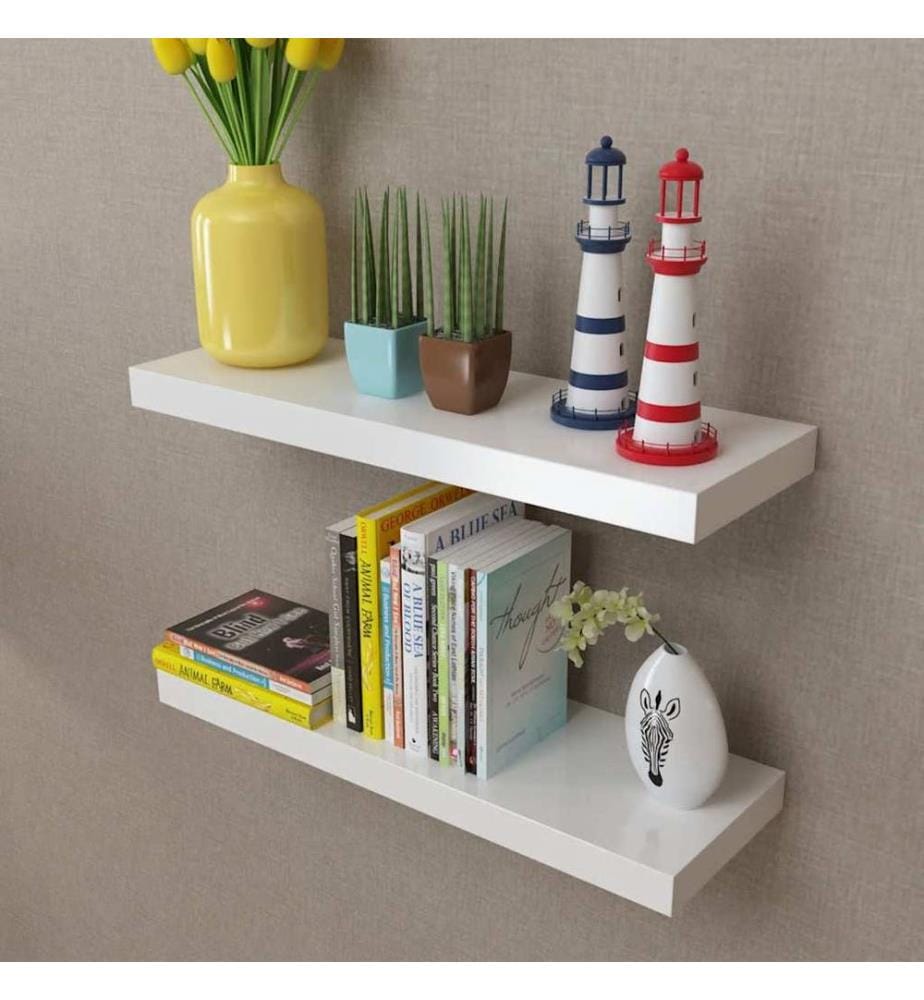 Wandregale 2 Stk. MDF Weiss