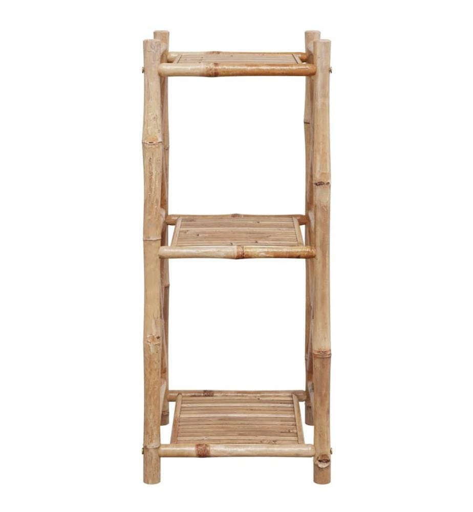 Standregal mit 3 Böden Quadratisch Bambus