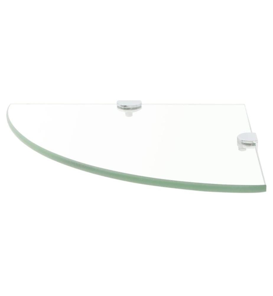 Eckablage mit Verchromten Halterungen Glas Transparent 25x25 cm