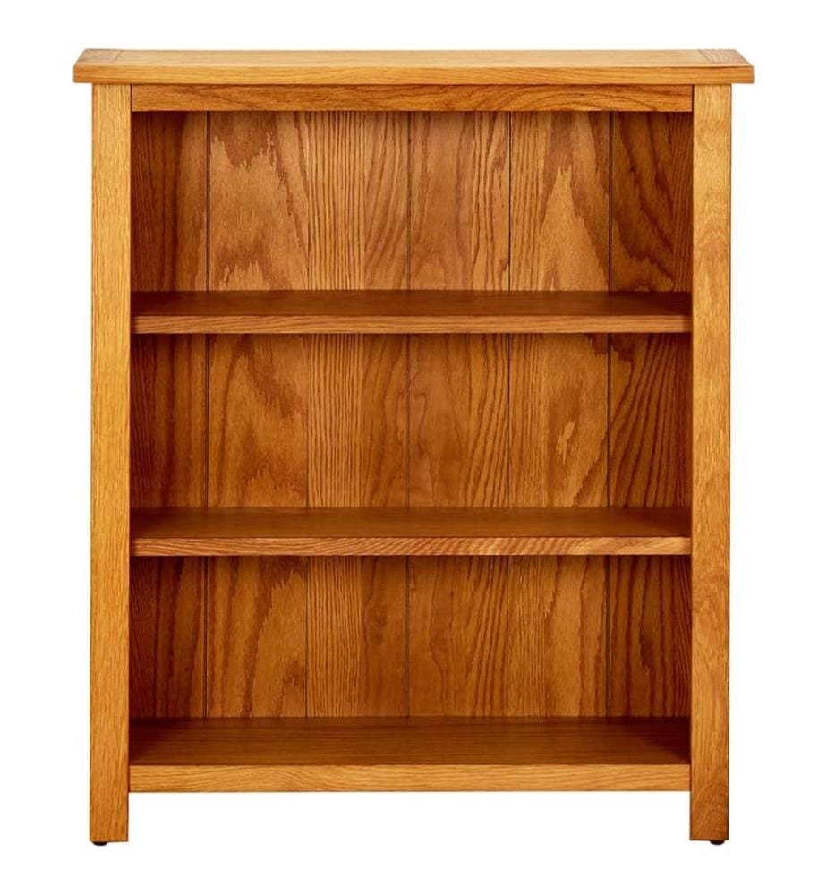 Bücherregal 3 Fächer 70x22,5x82 cm Massivholz Eiche