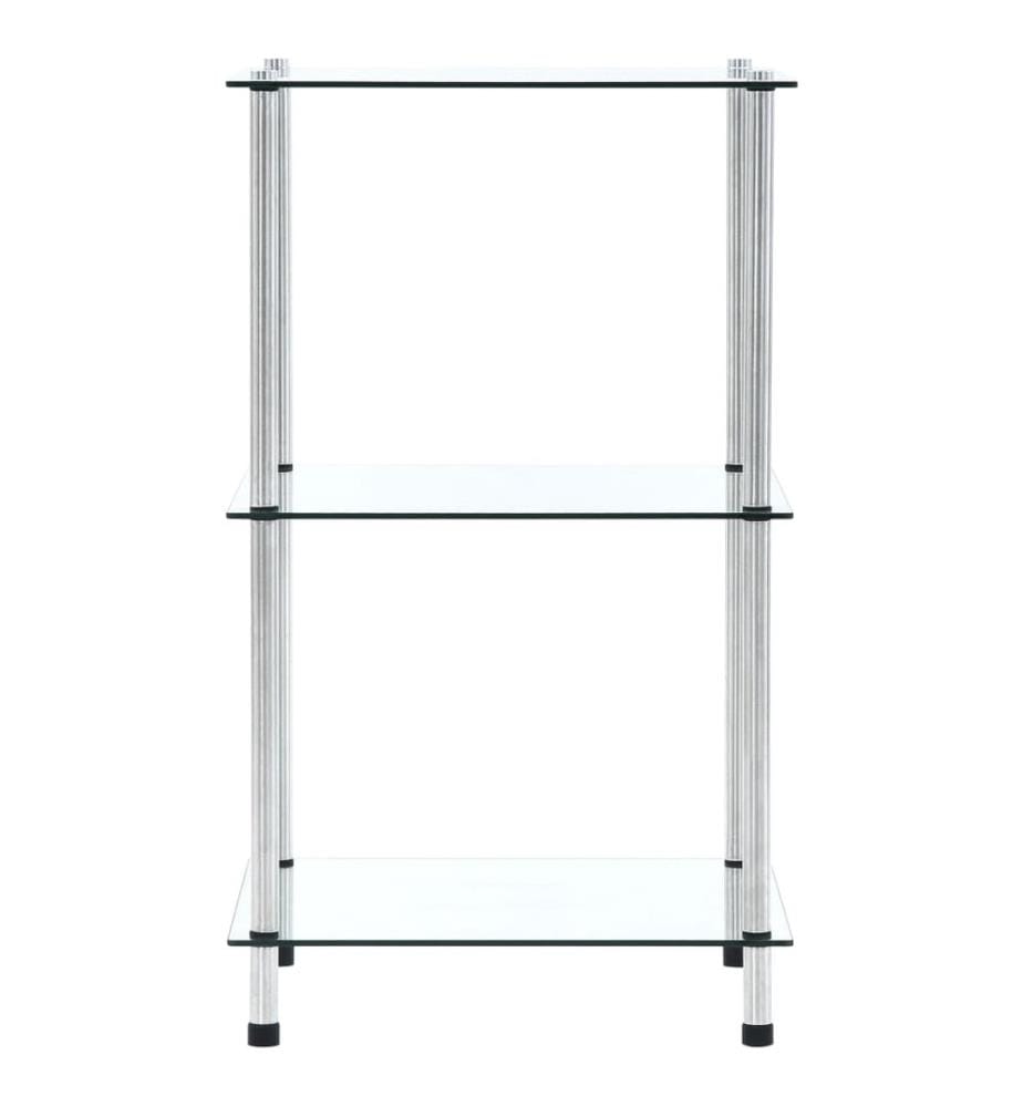 Étagère 3 niveaux Transparent 40x40x67 cm Verre trempé
