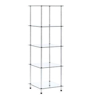 Étagère 5 niveaux Transparent 40x40x130 cm Verre trempé