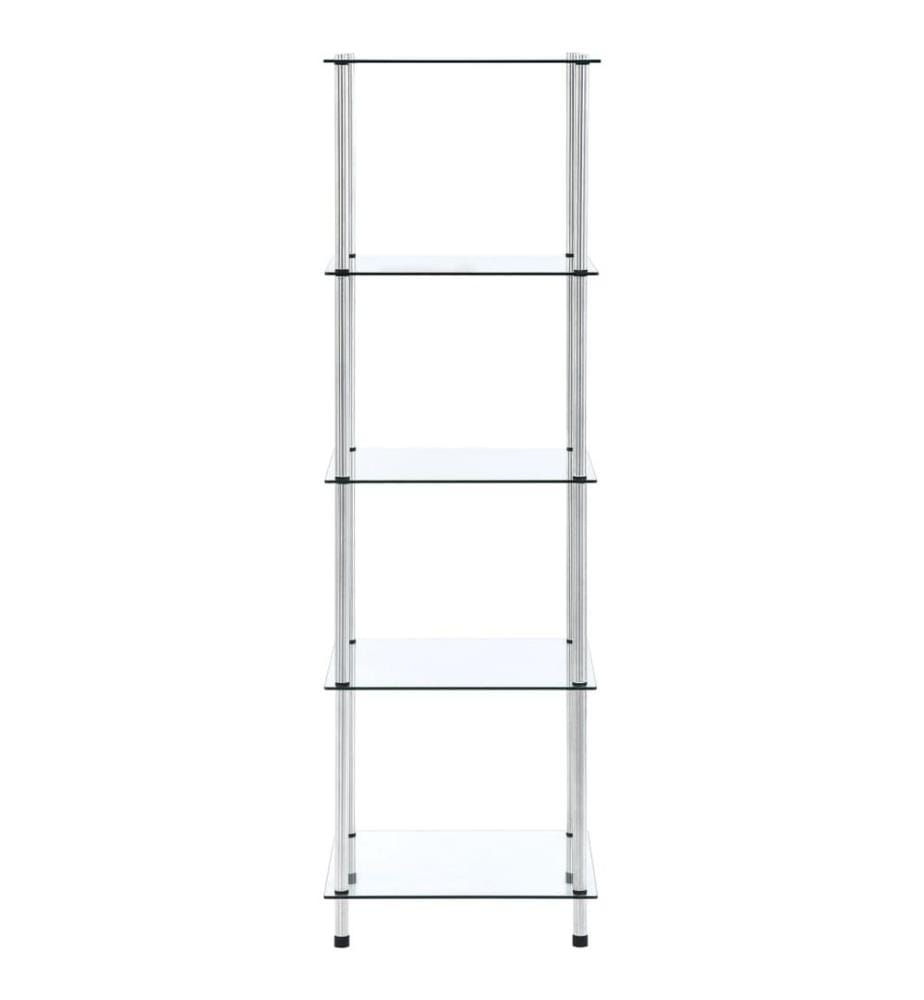 Étagère 5 niveaux Transparent 40x40x130 cm Verre trempé