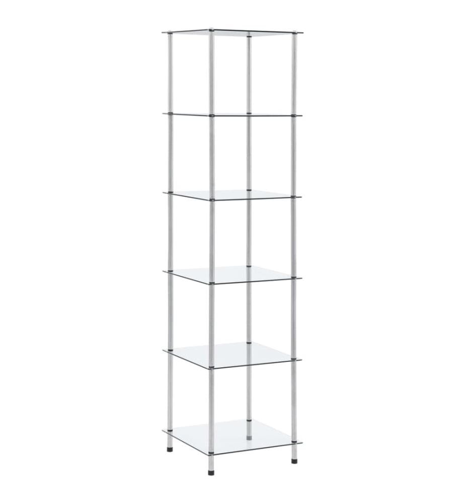 Étagère 6 niveaux Transparent 40x40x160 cm Verre trempé