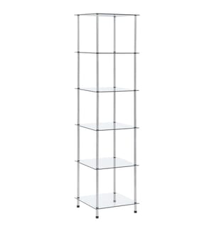 Étagère 6 niveaux Transparent 40x40x160 cm Verre trempé