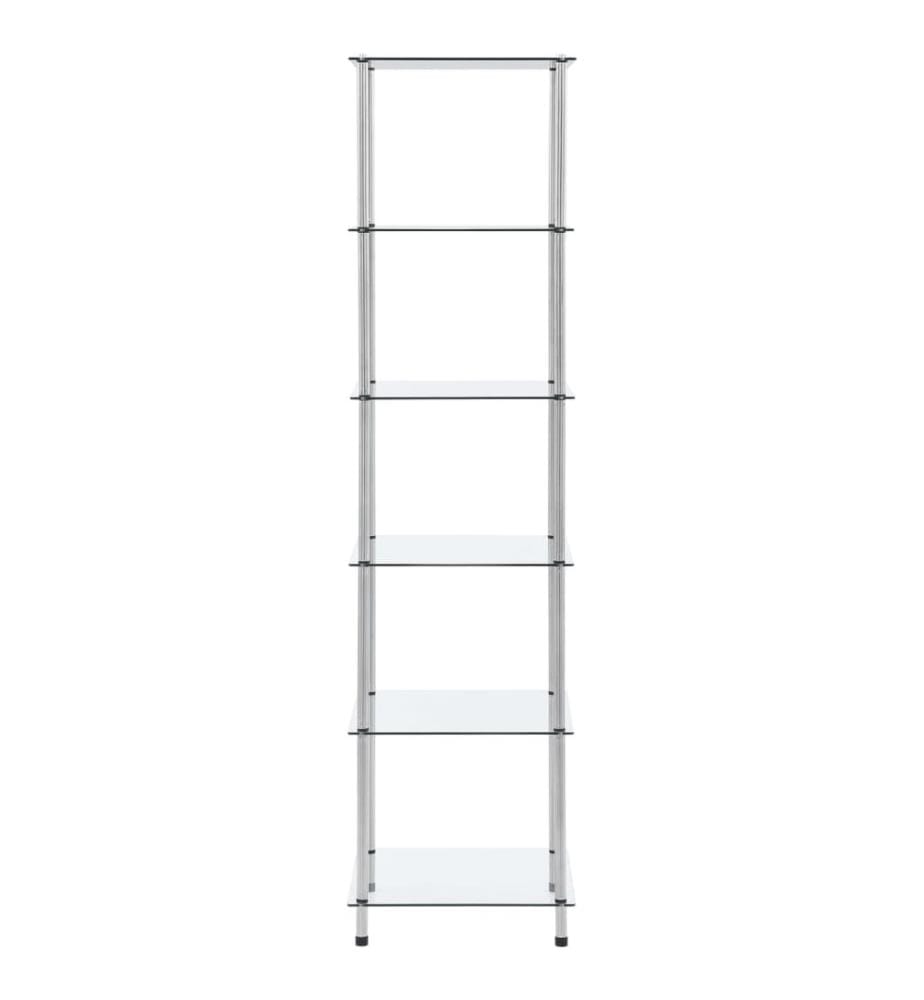 Étagère 6 niveaux Transparent 40x40x160 cm Verre trempé