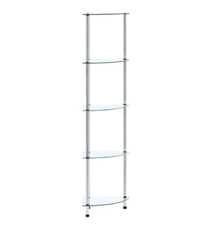 Étagère 5 niveaux Transparent 30x30x130 cm Verre trempé
