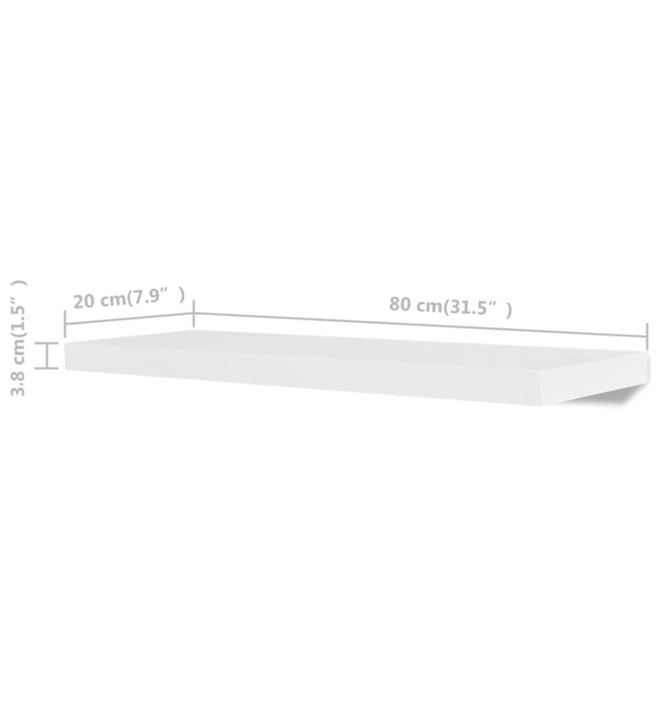 Wandregale 4 Stk. Weiss 80 cm