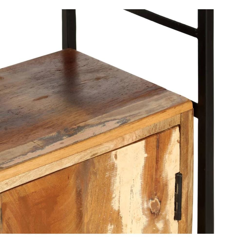 Bibliothèque 4 niveaux 124x30x180cm Bois solide de récupération