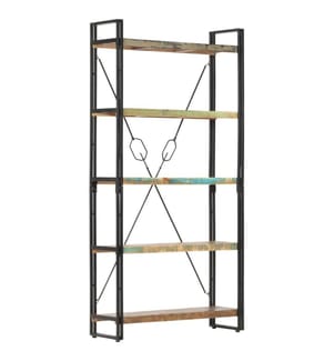 Bibliothèque 5 niveaux 90x30x180 cm Bois solide de récupération