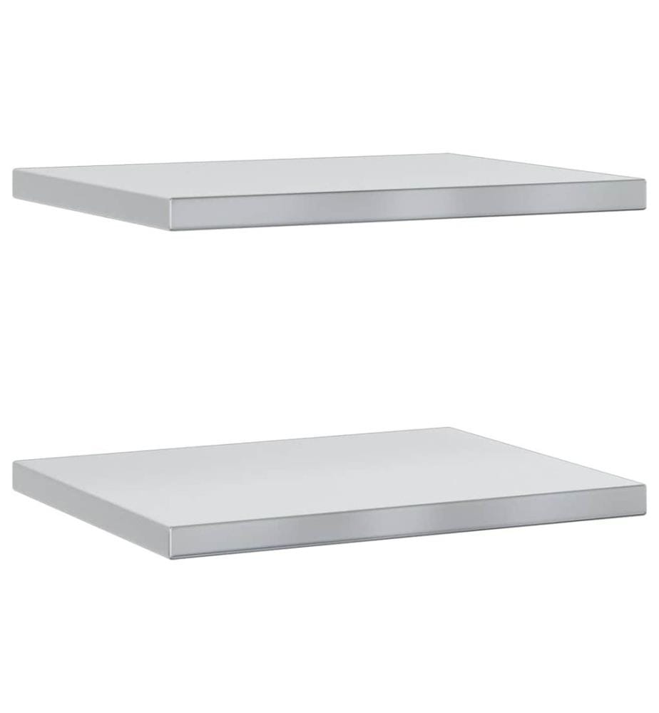 Wandregale 2 Stk. 50x40x3 cm Silbern Edelstahl