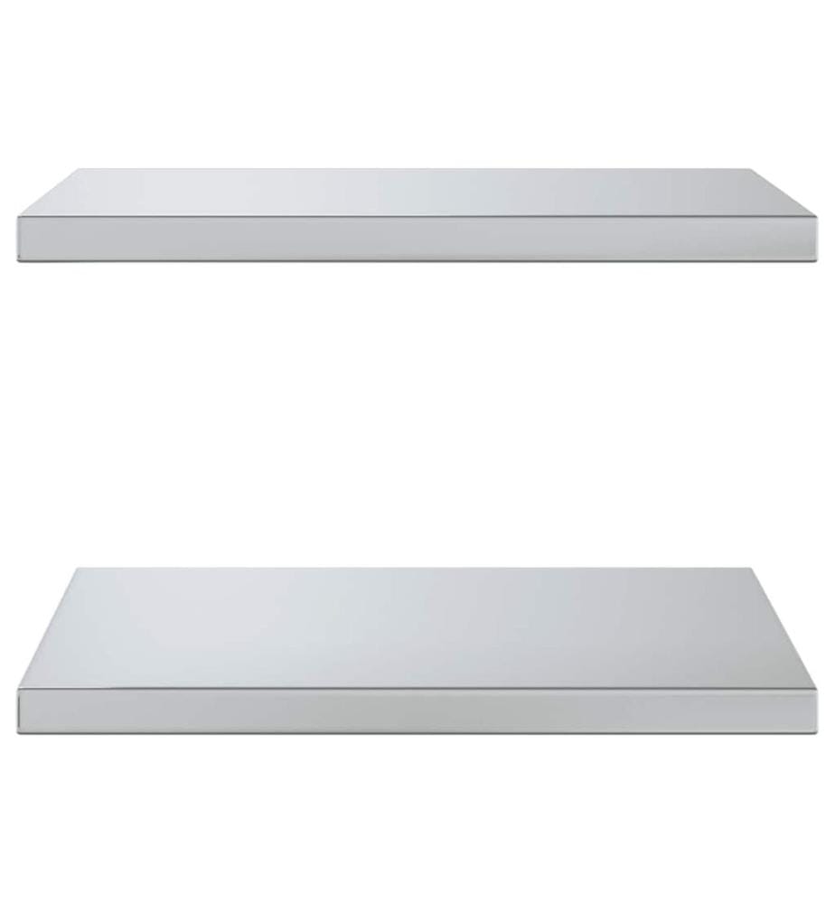 Wandregale 2 Stk. 50x40x3 cm Silbern Edelstahl