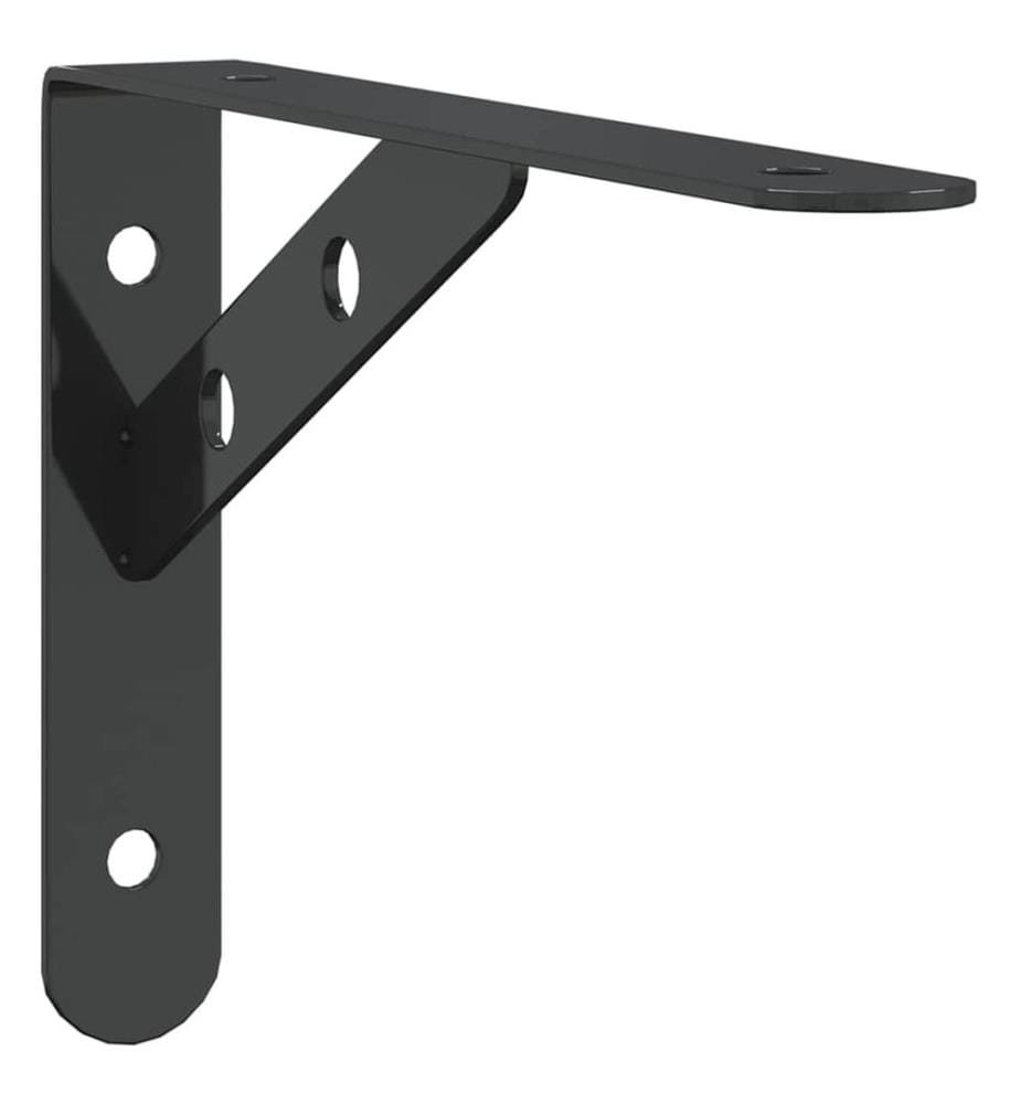 Regalträger 4 Stk. 20x2,5x14 cm Schwarz Edelstahl