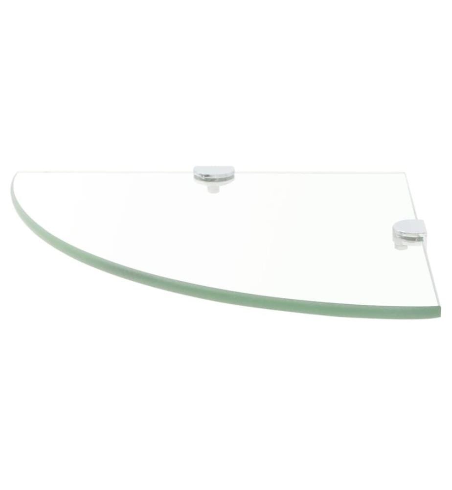 Eckregale 2 Stk. mit Verchromten Halterungen Glas Transparent