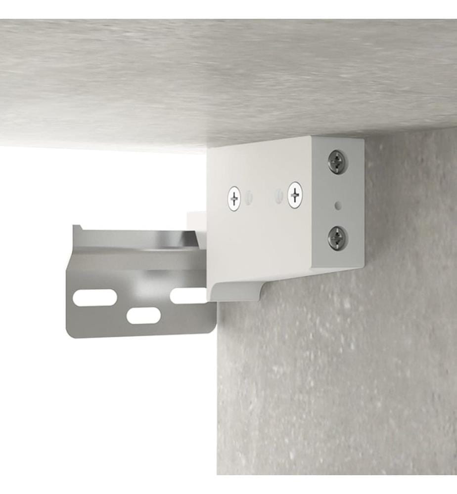Wandschränke 2 Stk. Betongrau 102x30x20 cm Holzwerkstoff