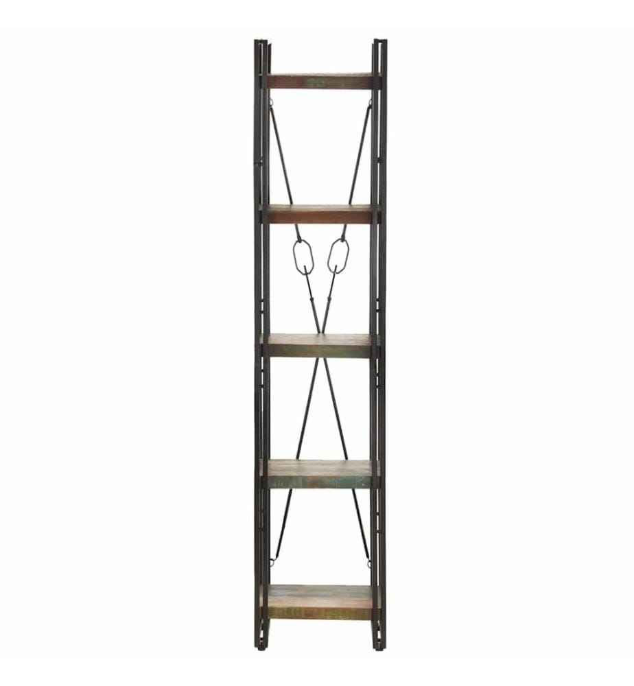 Bücherregal 5 Fächer 40x30x180 cm Altholz Massiv