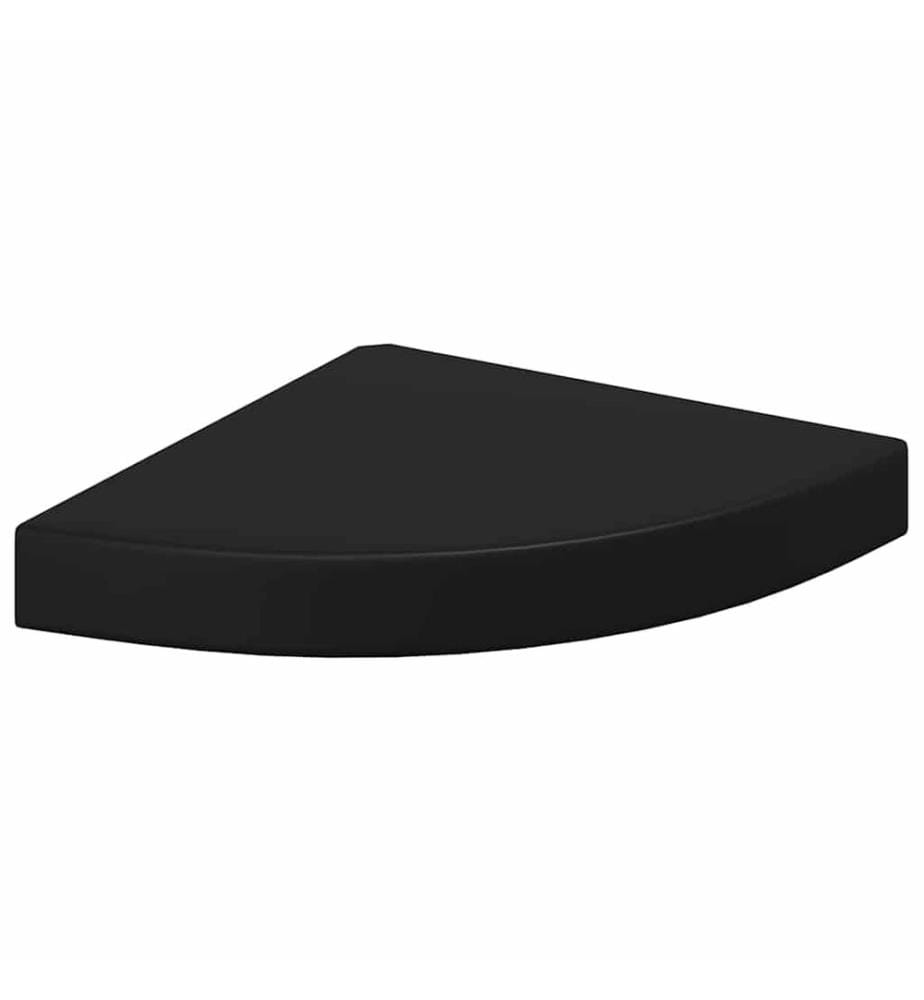 Eck-Schweberegale 2 Stk. Schwarz 25x25x3,8 cm MDF