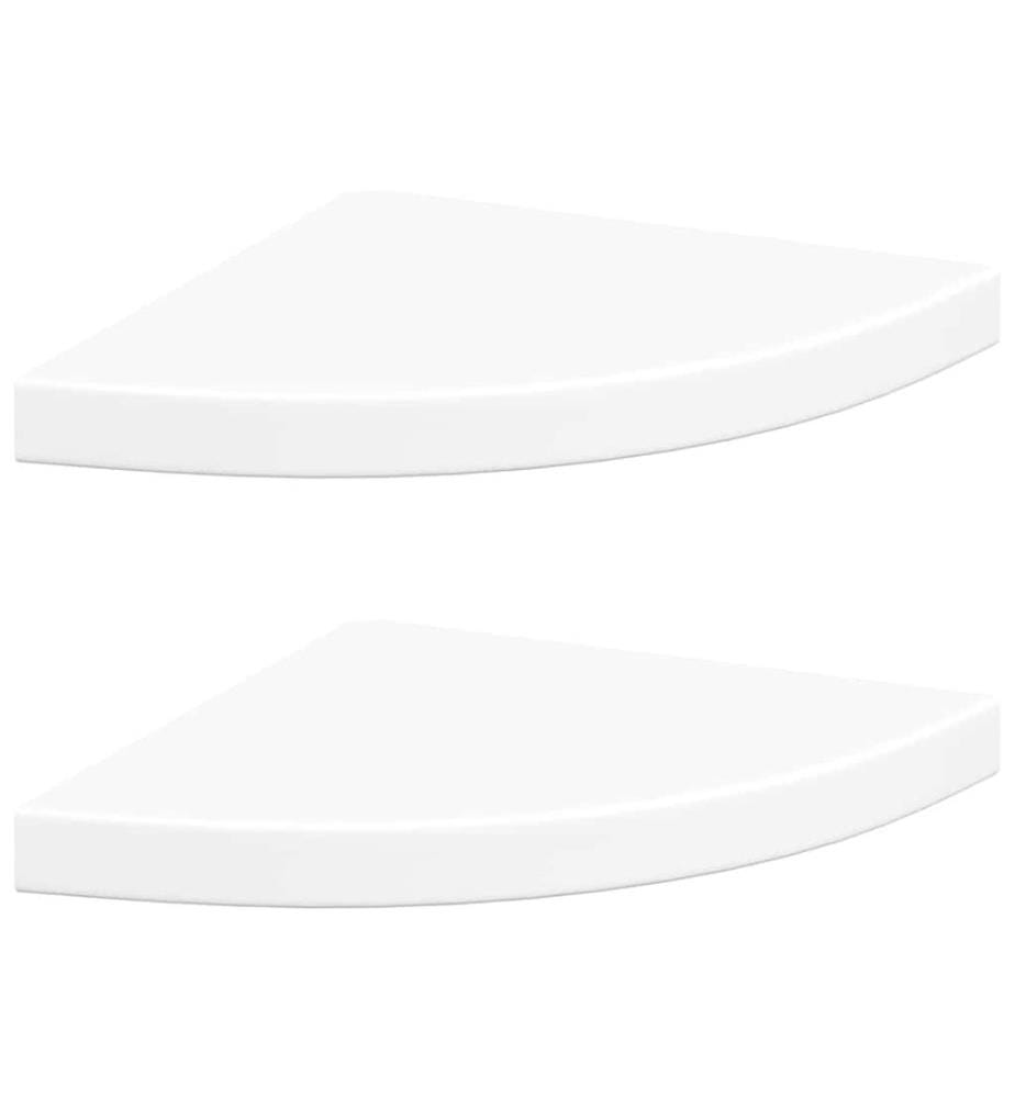 Schwebende Eckregale 2 Stk. Weiss 35x35x3,8 cm MDF