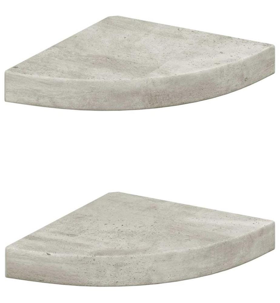 Eck-Schweberegale 2 Stk. Betongrau 25x25x3,8 cm MDF