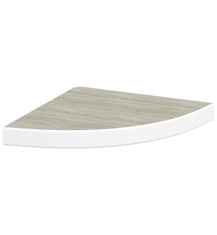 Eck-Schweberegal Eichen-Optik und Weiss 35x35x3,8 cm MDF