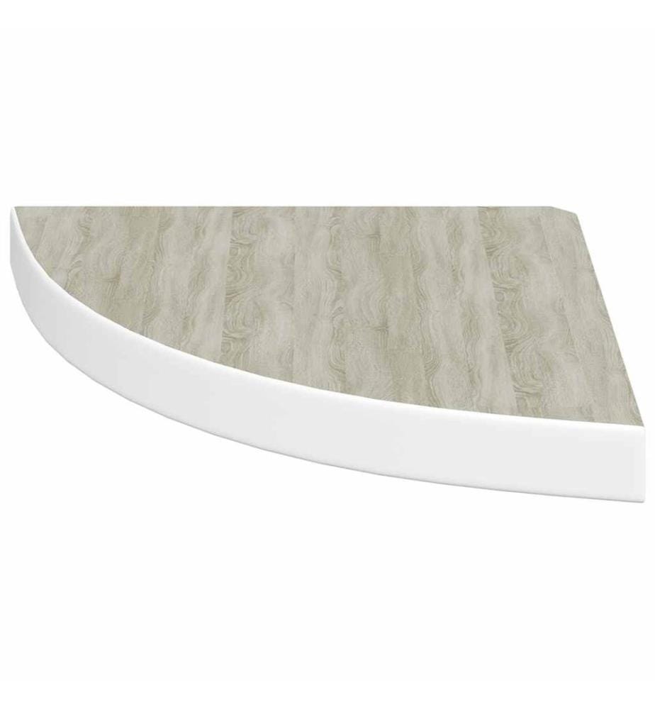 Eck-Schweberegal Eichen-Optik und Weiss 35x35x3,8 cm MDF