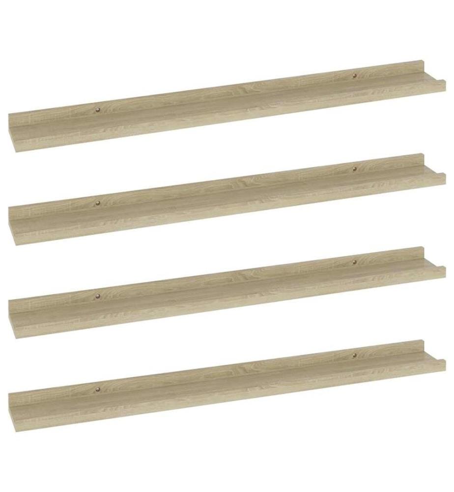 Wandregale 4 Stk. Sonoma-Eiche 80x9x3 cm