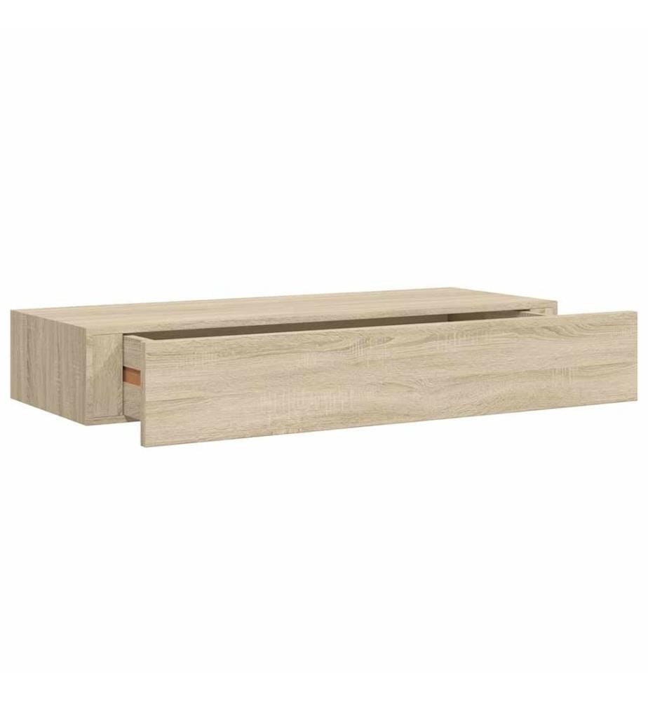 Wandregal mit Schublade Eichen-Optik 60x23,5x10 cm MDF