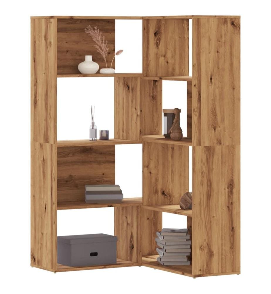 Bibliothèque d'angle 4 niveaux chêne artisanal bois ingénierie