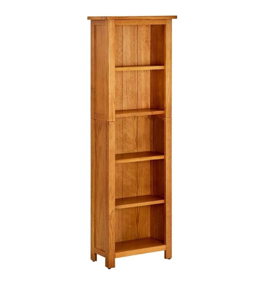 Bücherregal 5 Fächer 45x22x140 cm Massivholz Eiche