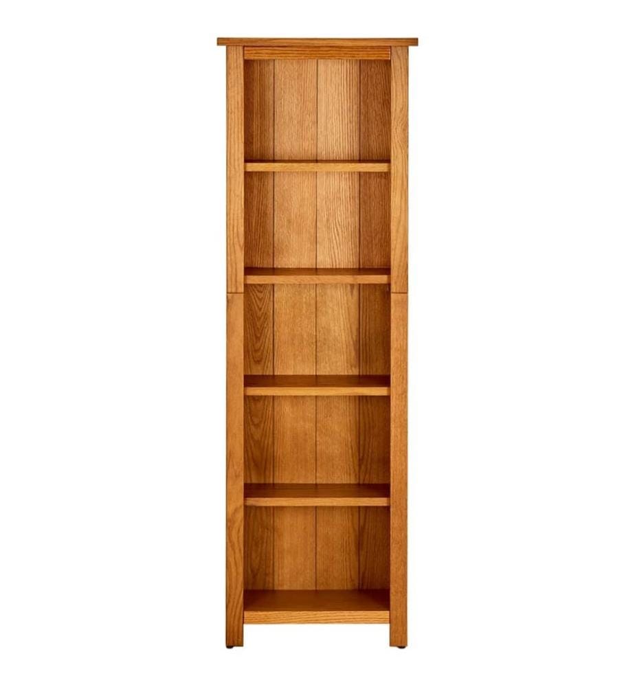 Bücherregal 5 Fächer 45x22x140 cm Massivholz Eiche