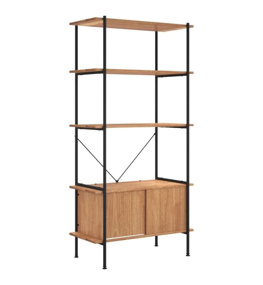 Regal mit 5 Böden und Schrank 80x40x163 cm Stahl Holzwerkstoff